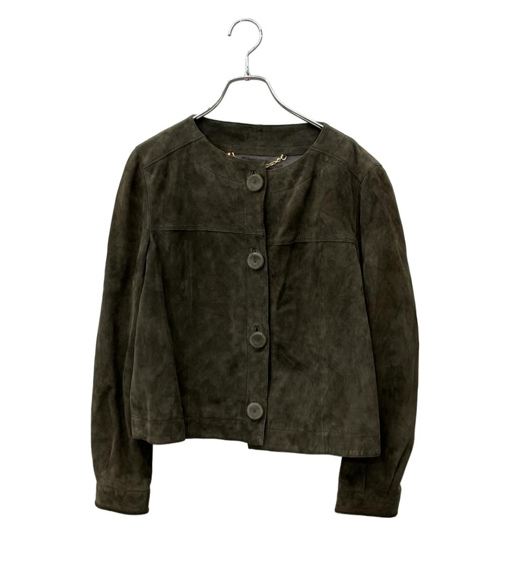 LOEWE ノーカラージャケット レザー スエード レディース SIZE 40 (M) ロエベ