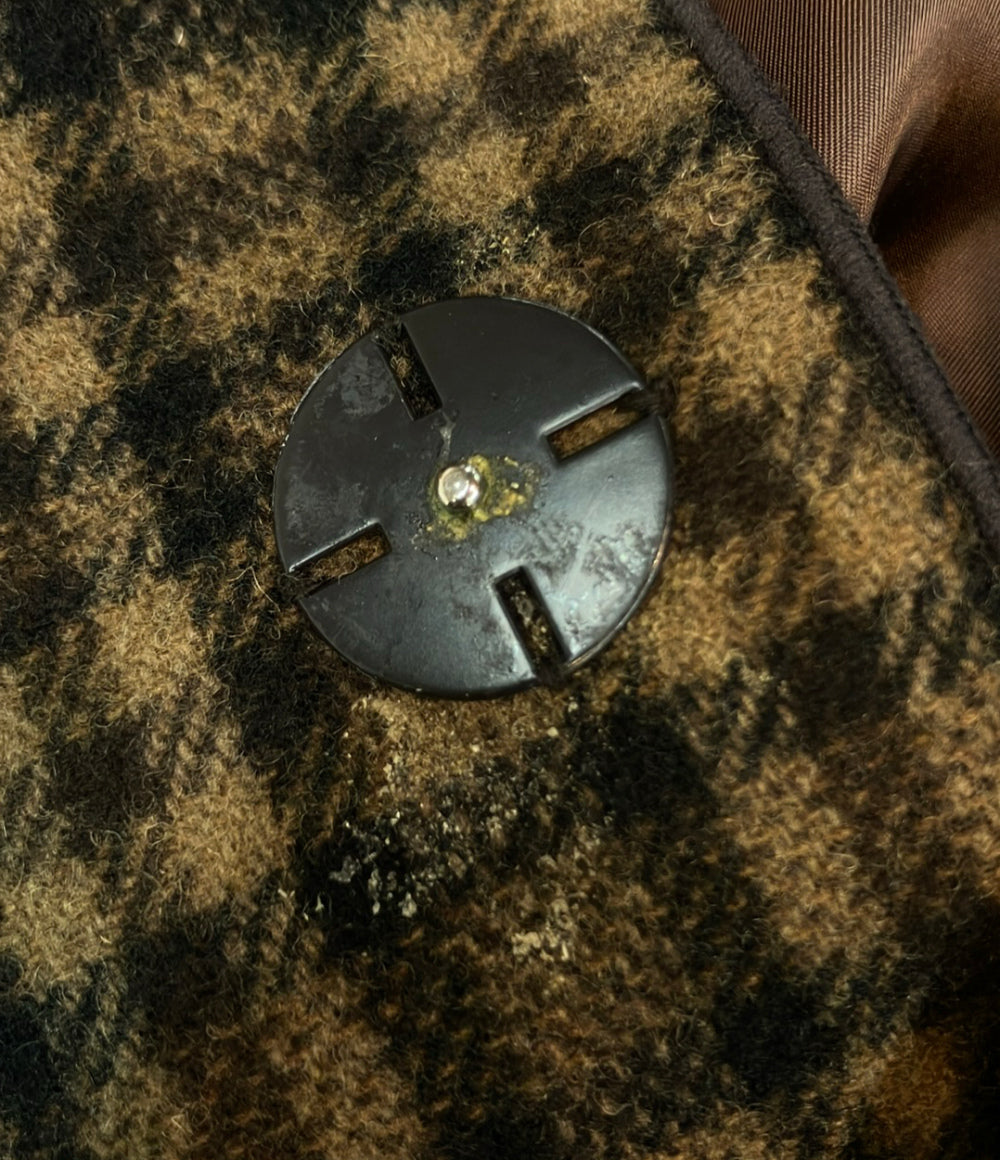 CLANE チェスターコート スナップボタン チェック柄 スタンドフォールカラービッグシルエットコート 27101-0051 メンズ SIZE 2 (M) クラネ