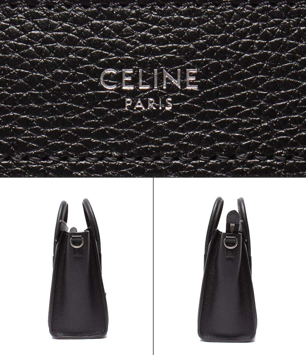 美品 セリーヌ 2way ハンドバッグ ショルダーバッグ 斜め掛け ラゲージナノ 189243DRU.38NO レディース CELINE