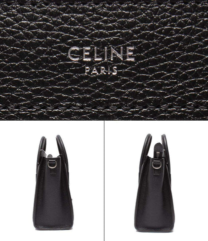 美品 セリーヌ 2way ハンドバッグ ショルダーバッグ 斜め掛け ラゲージナノ 189243DRU.38NO レディース CELINE