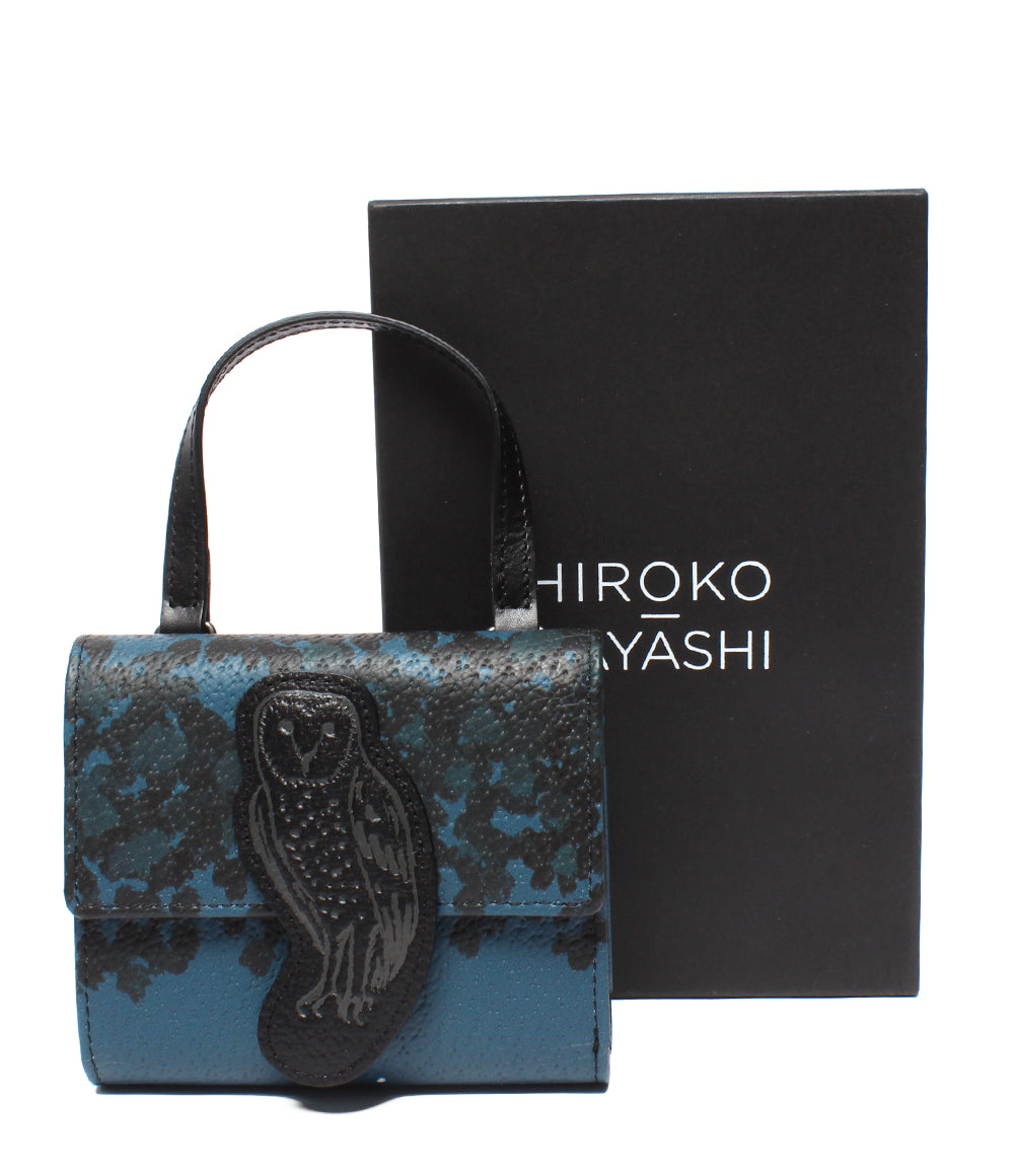 美品 HIROKO HAYASHI 二つ折り財布  ハンドル付き財布 夜の森の守り神 GUFO グーフォ レディース ヒロコハヤシ