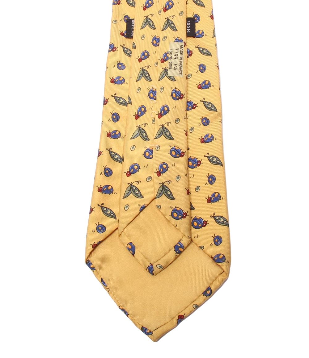 エルメス ネクタイ シルク100％ てんとうむし柄 メンズ HERMES
