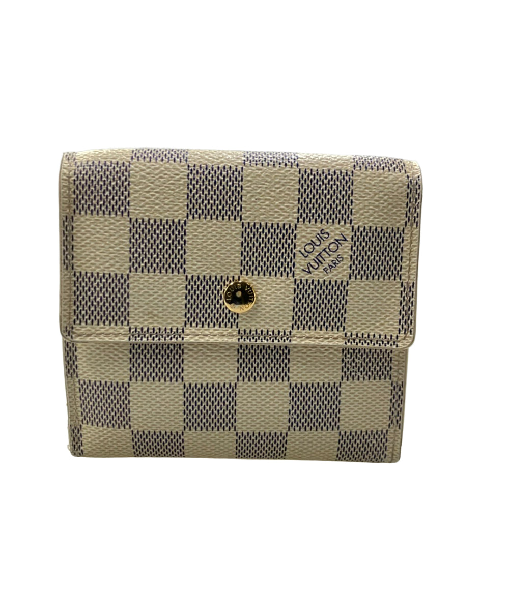 LOUIS VUITTON ダブルホック 二つ折り財布 ポルトフォイユ エリーズ ダミエ アズール N61733 レディース ルイ・ヴィトン