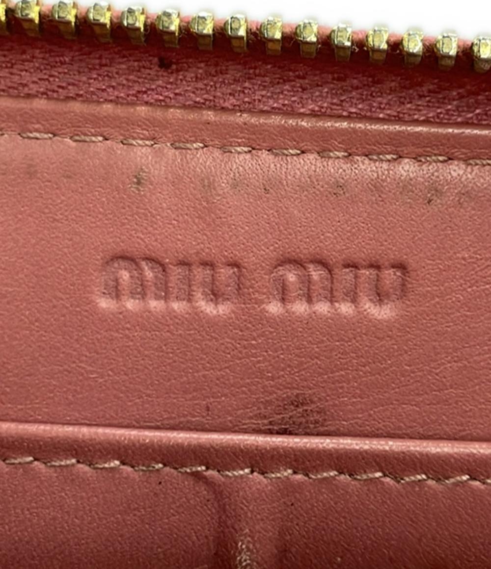 Miu Miu ラウンドファスナー長財布 クロコ型押し レディース ミュウ