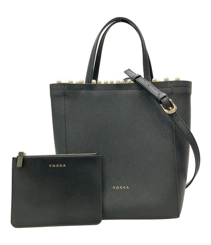 美品 TOCCA 2way ハンドバッグ ショルダーバッグ 斜め掛け ビジュー レディース トッカ