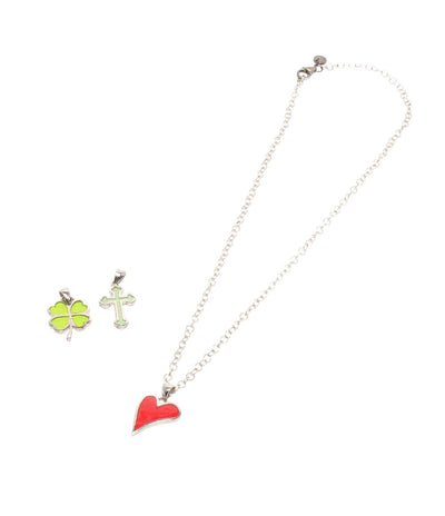 TATEOSSIAN ネックレス ペンダントトップ SV925 クローバーモチーフ ハートモチーフ クロスモチーフ 3点セット レディース タテオシアン