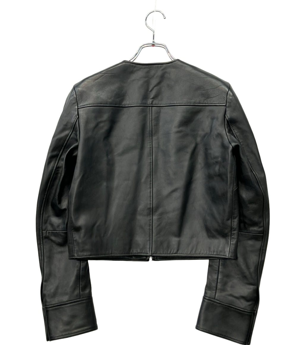 BOSS レザージャケット ノーカラー レディース SIZE DE34 (S) ボス