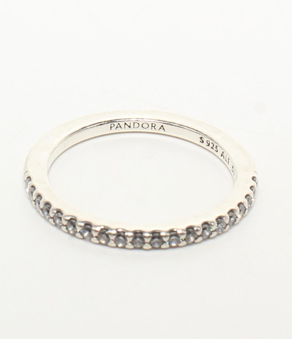 美品 PANDORA リング 指輪 SV925 ハーフエタニティ レディース SIZE 10号 パンドラ