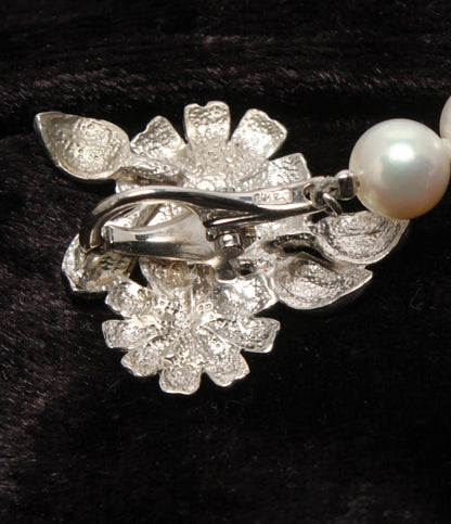 ネックレス SV パール 7.0-7.5mm フラワーモチーフ レディース