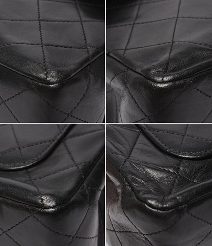 CHANEL チェーンショルダーバッグ ゴールド金具 マトラッセ25 ラムスキン ダブルチェーン ダブルフラップ 1番台 レディース シャネル
