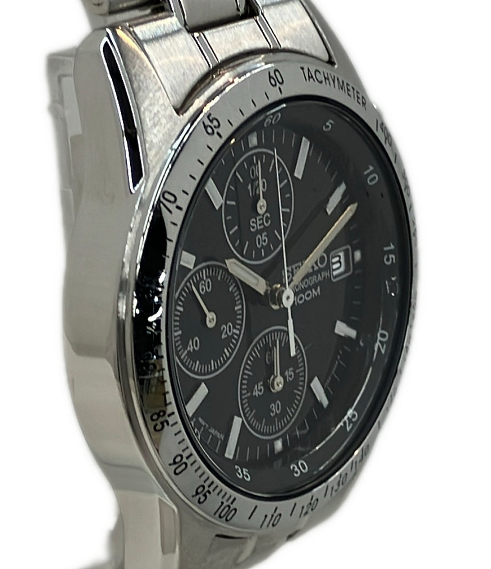 SEIKO 腕時計 クオーツ ブラック 7T92-0DW0 メンズ セイコー