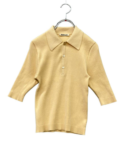 AURALEE 半袖ポロシャツ リブ ニット COTTON HIGH GAUGE RIB KNIT POLO A00P01HR レディース SIZE 1 (S) オーラリー