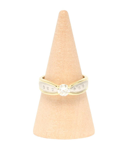 美品 リング 指輪 K18 Pt900 ダイヤ0.36ct 0.08ct レディース