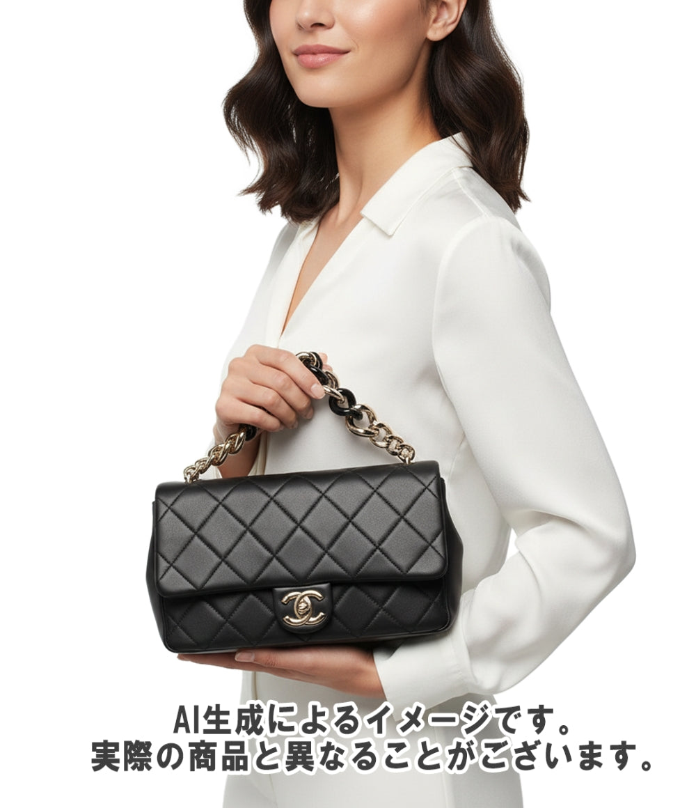 美品 シャネル ラムスキン マトラッセ チェーンショルダーバッグ パープル