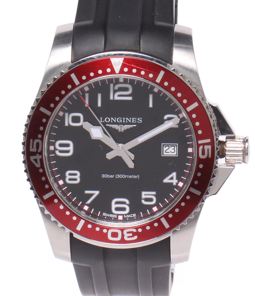 LONGINES 腕時計 ハイドロコンクエスト クオーツ ブラック L3.689.4 メンズ ロンジン