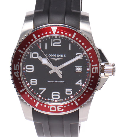 LONGINES 腕時計 ハイドロコンクエスト クオーツ ブラック L3.689.4 メンズ ロンジン