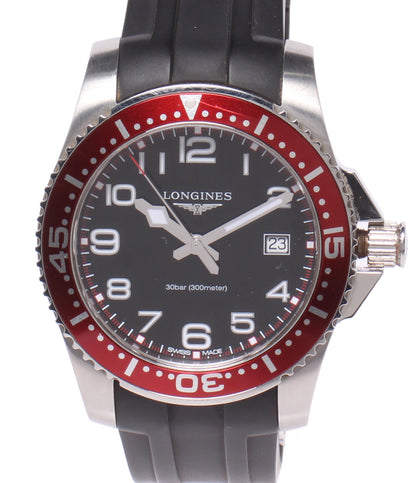 LONGINES 腕時計 ハイドロコンクエスト クオーツ ブラック L3.689.4 メンズ ロンジン