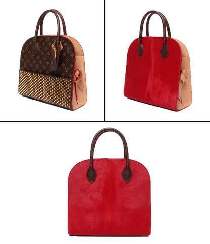 LOUIS VUITTON Christian Louboutin ハンドバッグ スタッズ ハラコ アイコノクラス モノグラム M41234 レディース ルイ・ヴィトン