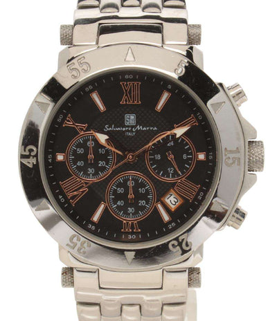 Salvatore Marra 腕時計 クオーツ ブラック系 SM-8055SS メンズ サルバトーレマーラ