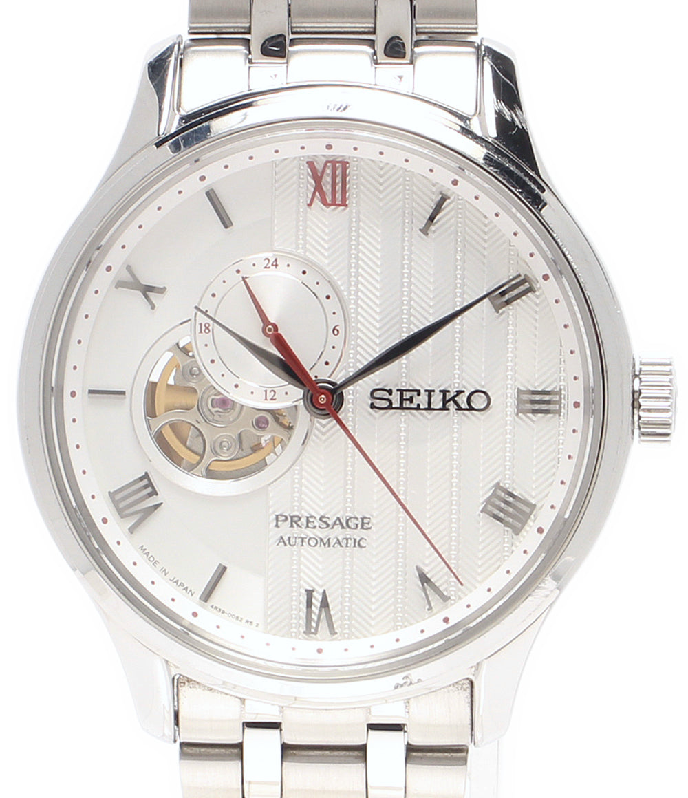 SEIKO 腕時計 プレサージュ 自動巻き ホワイト 4R39-00W0 メンズ セイコー