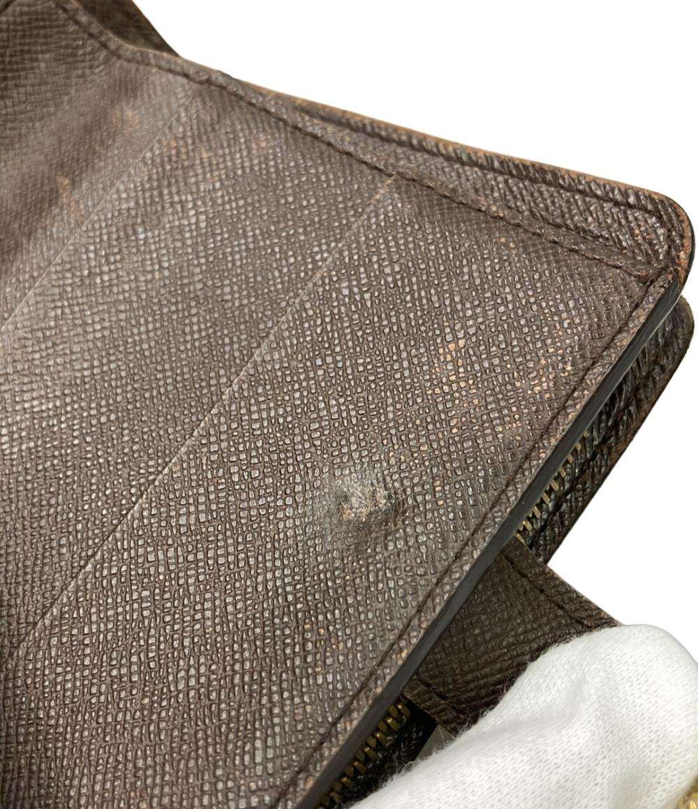 LOUIS VUITTON 二つ折り財布 コンパクト ジップ ダミエ エベヌ N61668 レディース メンズ ルイ・ヴィトン