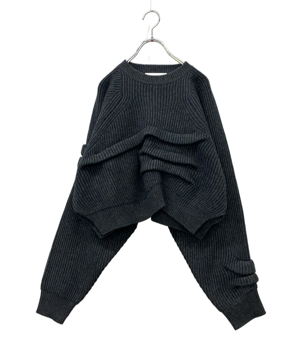 美品 ENFOLD 長袖ニット タックショート ウール タグ付き SHORT-KNIT PULLOVER 300GA270-1830 レディース SIZE 38 (M) エンフォルド