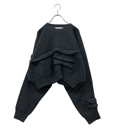美品 ENFOLD 長袖ニット タックショート ウール タグ付き SHORT-KNIT PULLOVER 300GA270-1830 レディース SIZE 38 (M) エンフォルド