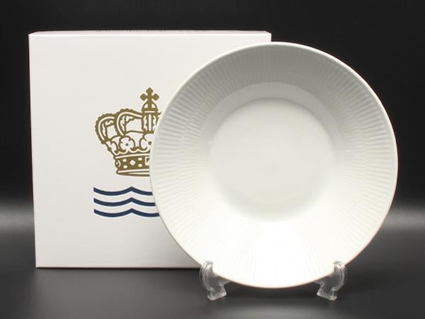 美品 ロイヤルコペンハーゲン ディーププレート パスタプレート 皿 24cm ホワイトフルーテッド Royal Copenhagen