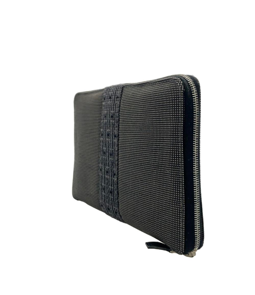 HERMES ラウンドファスナー長財布 シルバー金具 パースGM エールライン