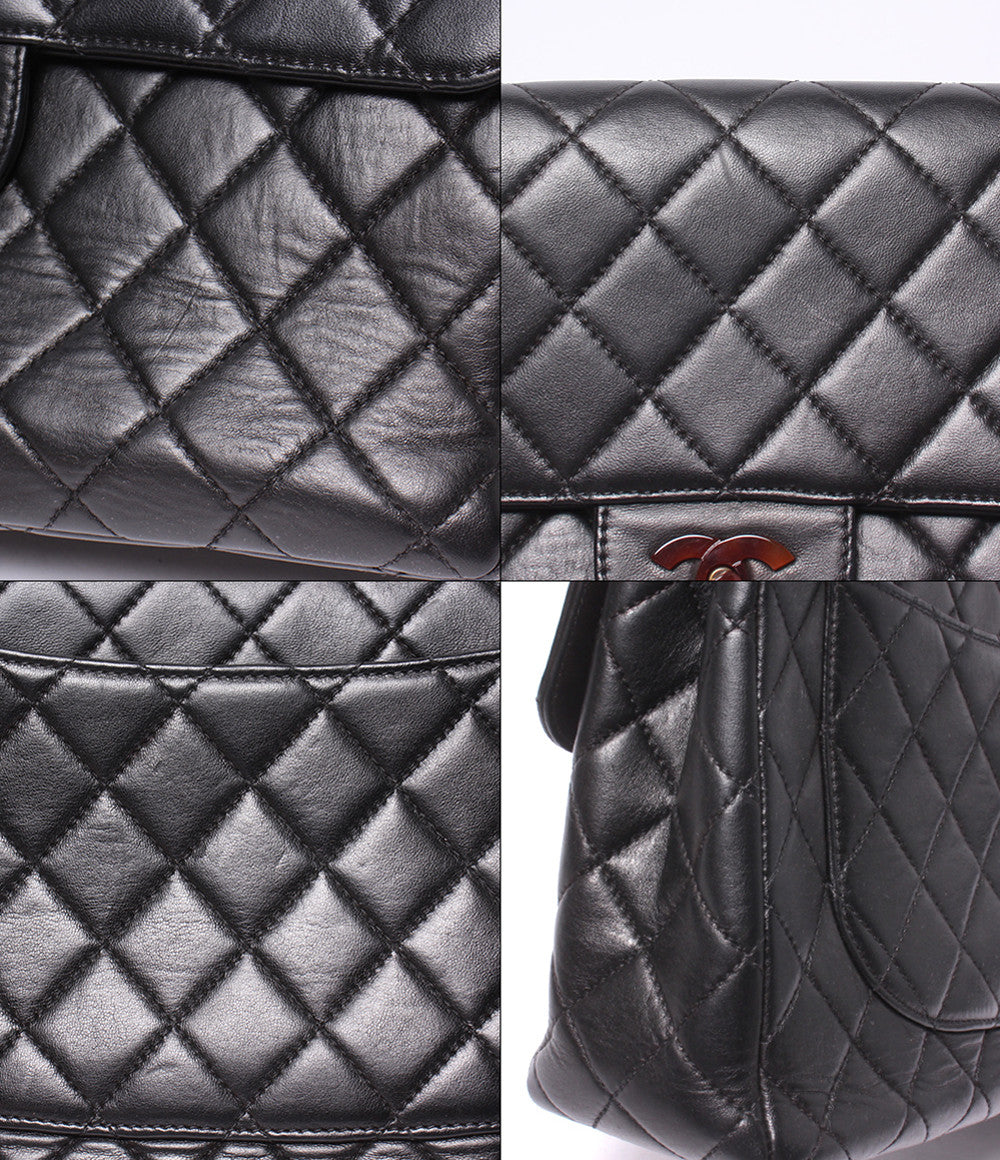 CHANEL チェーンショルダーバッグ 肩掛け 斜め掛け ゴールド金具 4番台 デカマトラッセ シングルチェーン シングルフラップ レディース シャネル