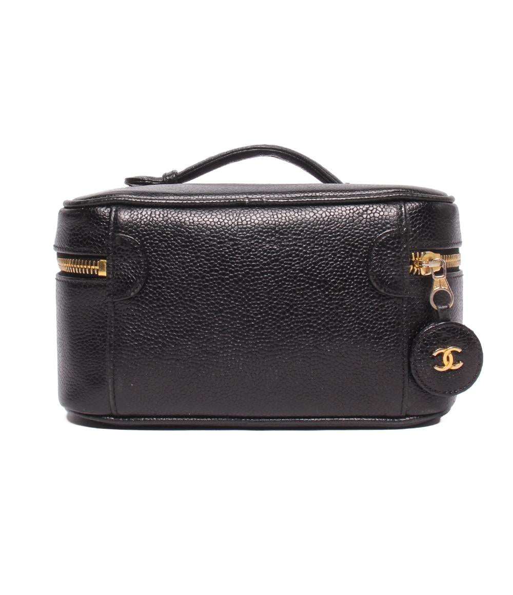 CHANEL バニティバッグ ポーチ ハンドバッグ キャビアスキン ココ