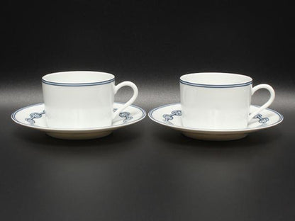 美品 エルメス カップ＆ソーサー 2客セット ペア シェーヌダンクル HERMES