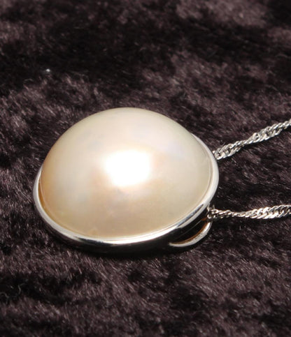 美品 ネックレス SV925 マベパール 15mm レディース