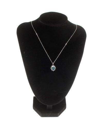 美品 ネックレス Pt900 Pt850 ブラックオパール 1.616ct ダイヤ 0.18ct レディース