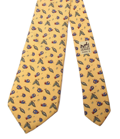 エルメス ネクタイ シルク100％ てんとうむし柄 メンズ HERMES