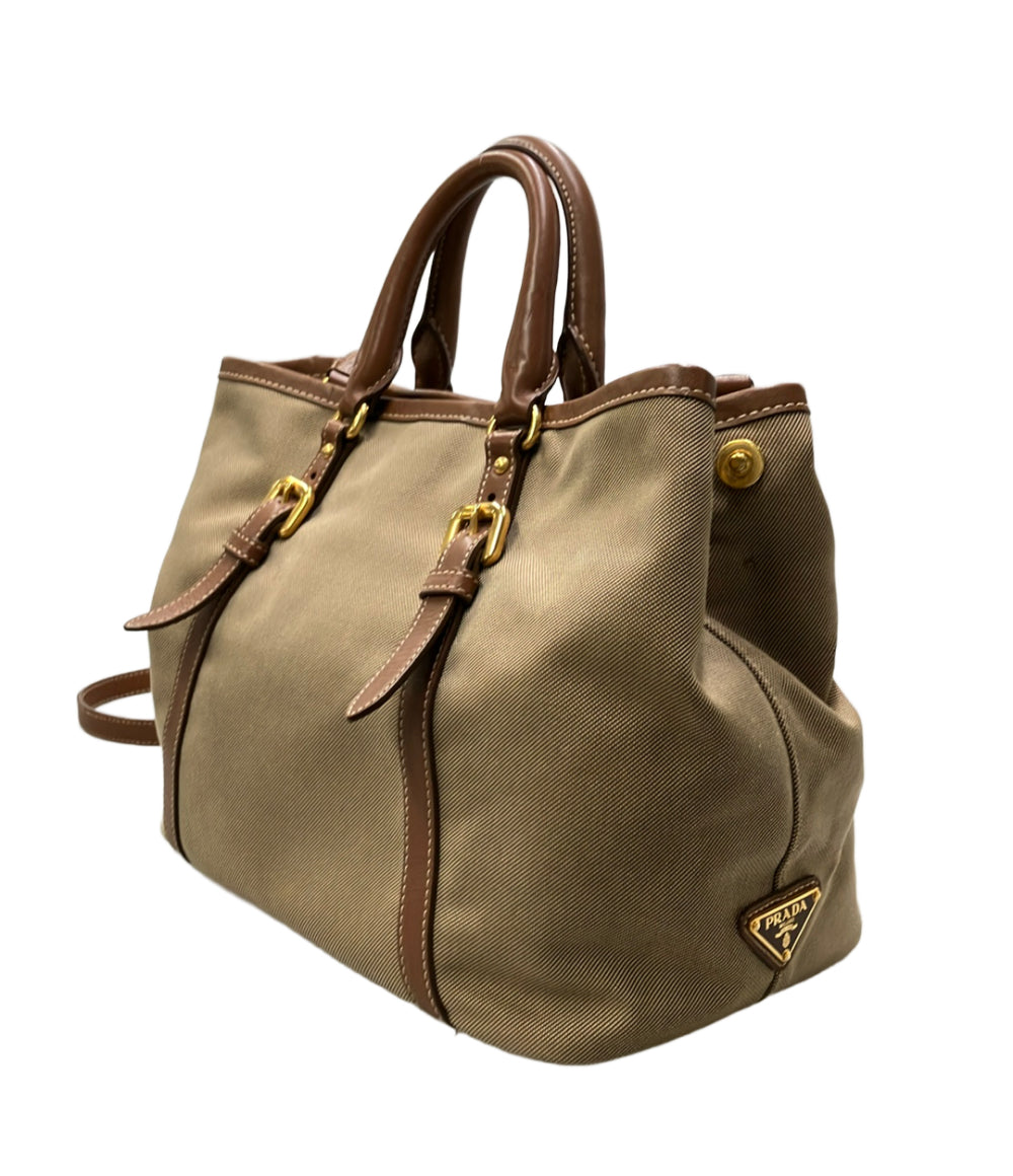 PRADA トートバッグ ショルダーバッグ 2WAY 斜め掛け レザー キャンバス レディース プラダ