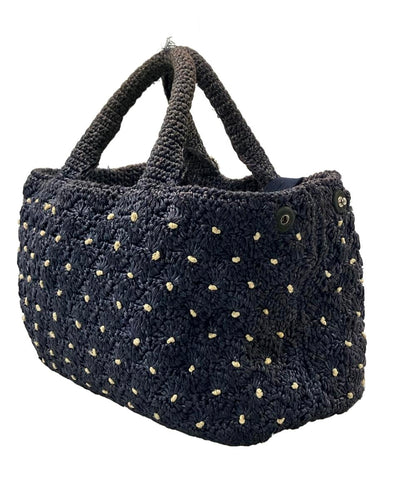 PRADA 2WAY ハンドバッグ ショルダーバッグ トートバッグ 斜め掛け ラフィア ポンポン 1BG889 レディース プラダ