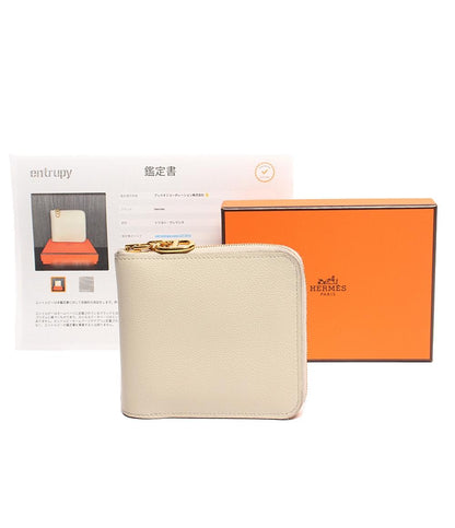 エルメス 二つ折り財布 ラウンドジップ B刻印 シルバー金具 ジップアンゴー シェーヌダンクル レディース HERMES