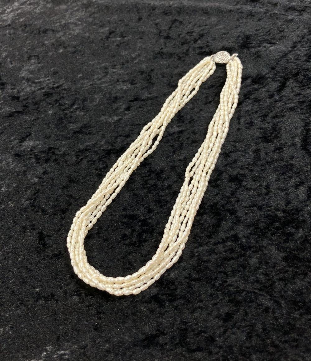 美品 7連ネックレス 5連ブレスレット 淡水パール ２点セット レディース