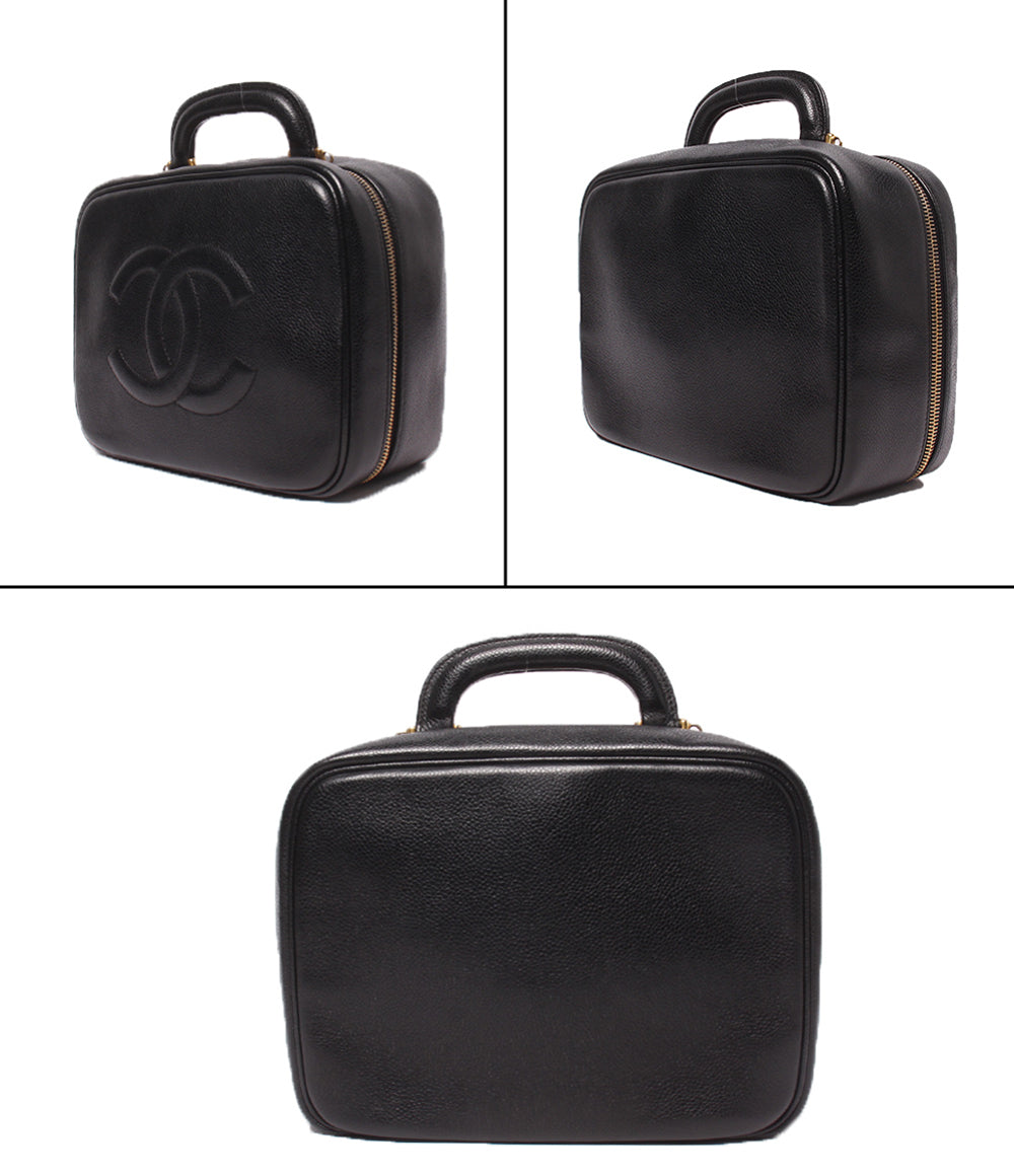 シャネル CHANEL ハンドバッグ ココマーク 2WAY バニティ ショルダーバッグ ヴィンテージ ブラック CHANEL シャネル ハンドバッグ ブラック ココマーク レザー バニティ