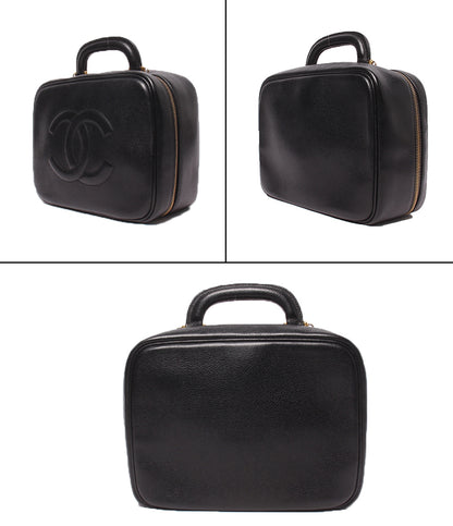 CHANEL 2way バニティバッグ ショルダーバッグ 斜め掛け ココマーク キャビアスキン ゴールド金具 5番台 レディース シャネル