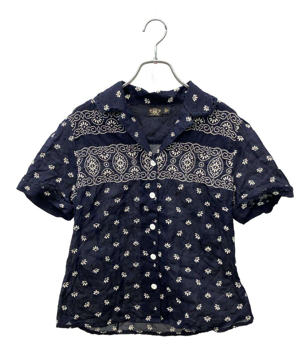 RRL 半袖 フローラル刺繍ブラウス レディース SIZE 155/84A ダブルアールエル