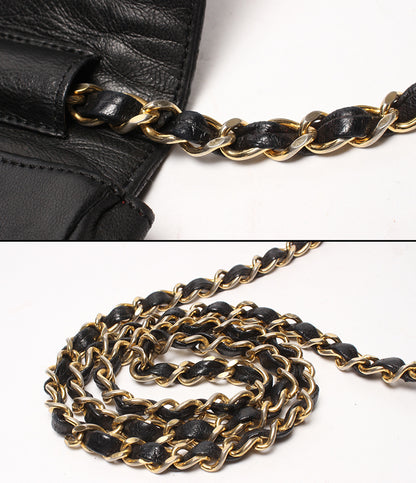 CHANEL チェーンショルダーバッグ ラムスキン 肩掛け マトラッセ レディース シャネル