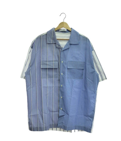 美品 57 ﾒﾝｽﾞｲﾝﾅｰ JW ANDERSON 半袖ｼｬﾂ 23SS／ｽﾄﾗｲﾌﾟｼｬﾂ／ﾌﾞﾙｰ メンズ SIZE 40 (XL) JW ANDERSON