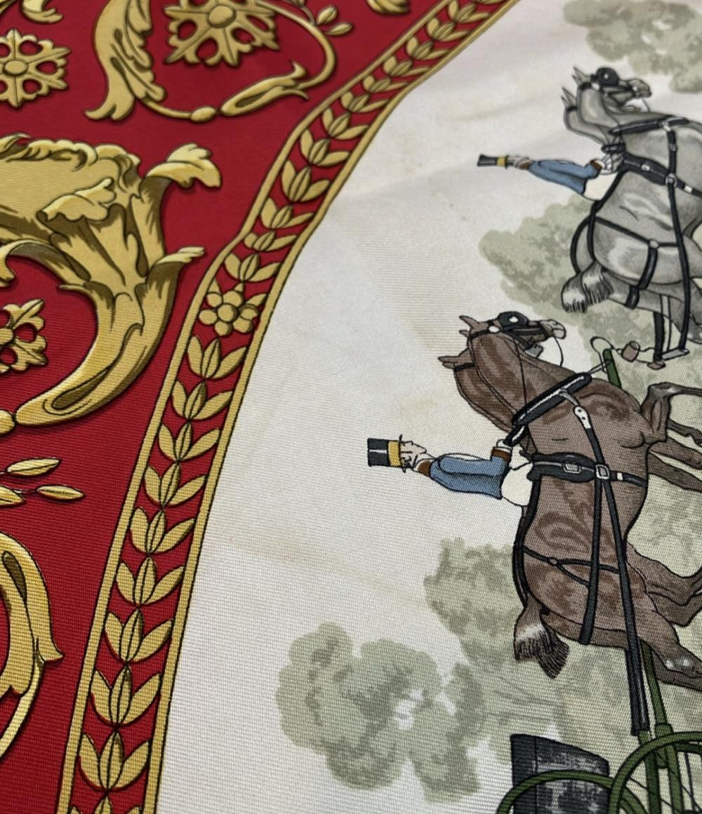 訳あり HERMES スカーフ シルク100% カレ90 LA PROMENADE DE LONGCHAMPS レディース エルメス