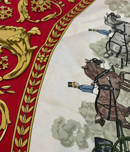 訳あり HERMES スカーフ シルク100% カレ90 LA PROMENADE DE LONGCHAMPS レディース エルメス