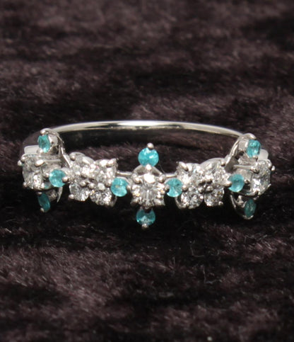 美品 TASAKI リング 指輪 Pt900 ダイヤ 0.32ct パライバトルマリン レディース SIZE 9号 タサキ