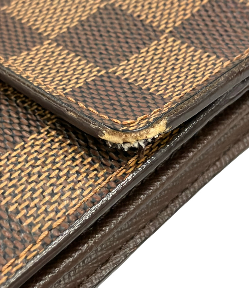LOUIS VUITTON 長財布 ポシェット ポルト モネ クレディ ダミエ エベヌ