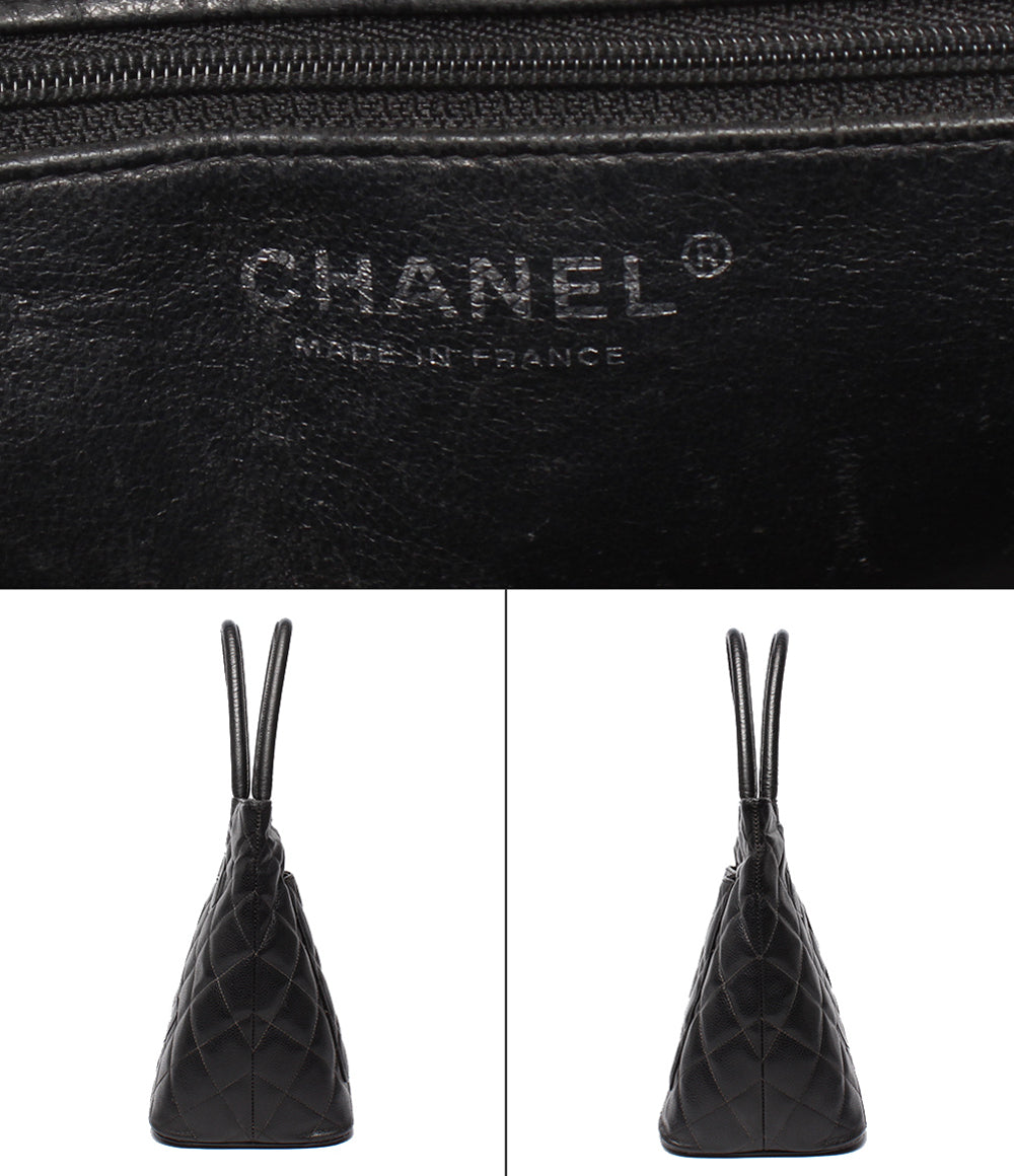 CHANEL ハンドバッグ トートバッグ シルバー金具 マトラッセ キャビアスキン 復刻 9番台 レディース シャネル