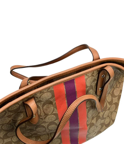 COACH トートバッグ PVC キャンバス レザー シグネチャー F38405 レディース コーチ